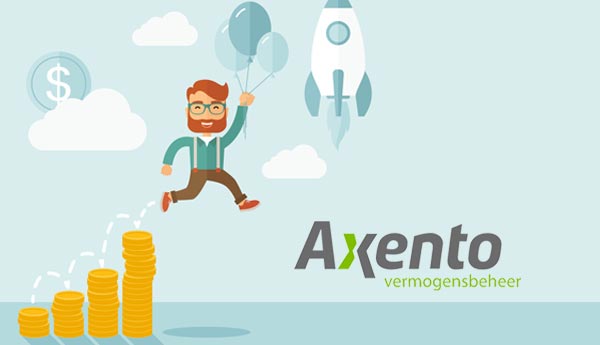 Animatie man die springt over muntgeld met ballonnen in hand.
